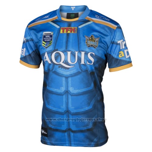 Gold Coast Titans Rugby Jersey 9s 2017 Blue